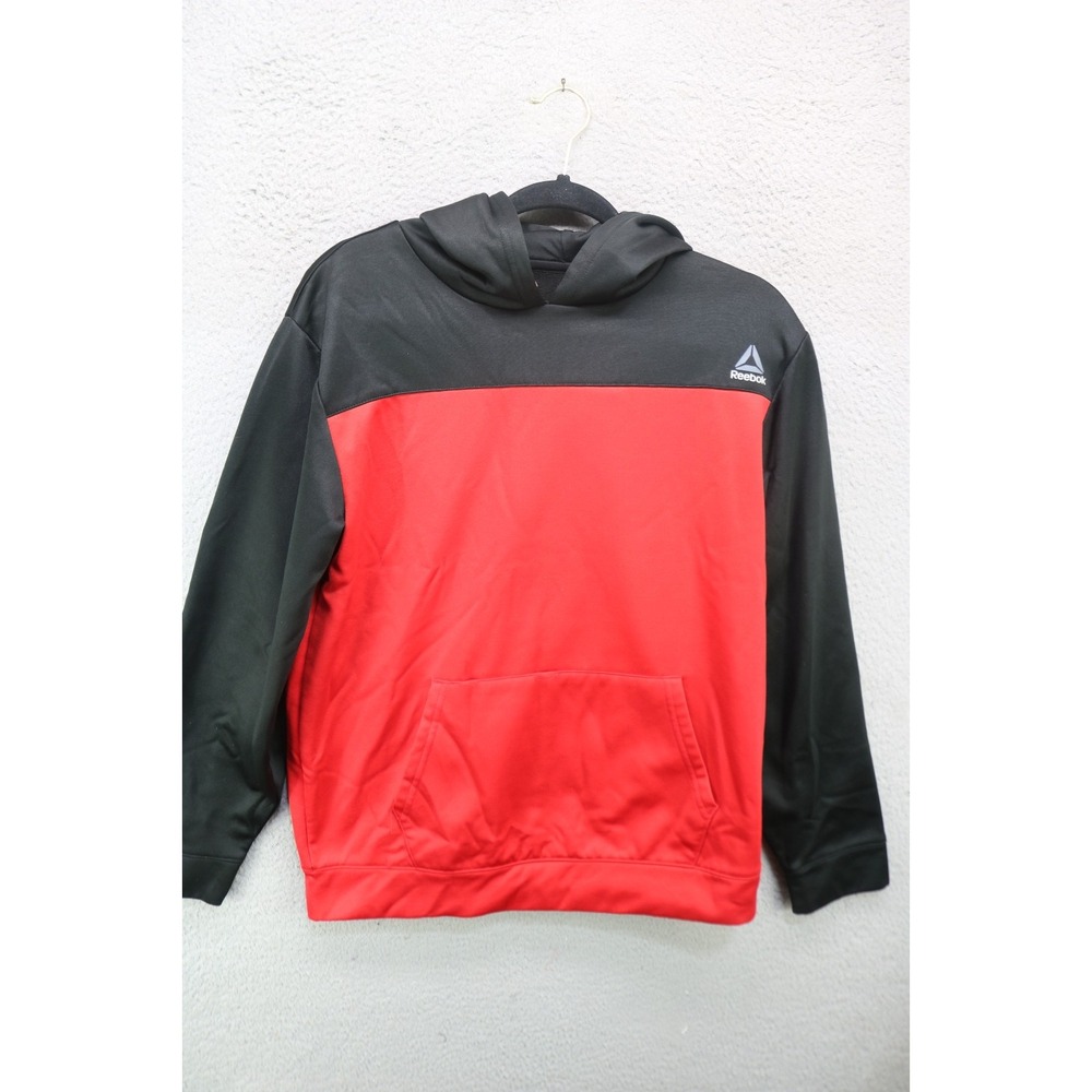 Reebok Boy's Red Black Long Sleeve Pullover Hoodie-XL(14-16)-Athleisure